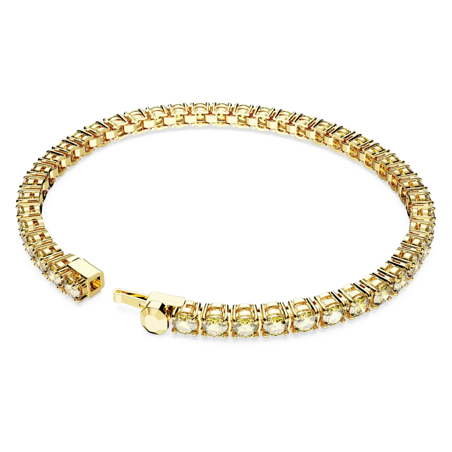 Swarovski Matrix Tennis Bracelet Round Cut, Small, Yellow, Gold-tone Plated 7 Swarovski Matrix Tennis Bracelet Round Cut, Small, Yellow, Gold-tone Plated - Image 5