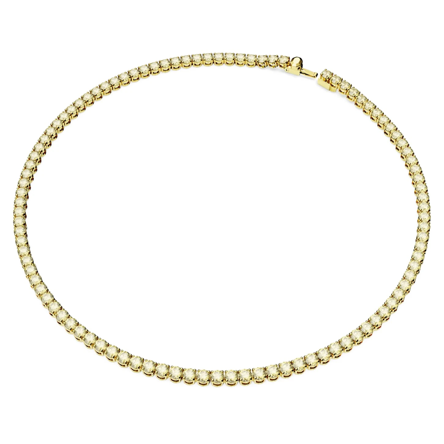 Swarovski Matrix Tennis Necklace Round Cut, Small, Yellow, Gold-tone Plated 4 Swarovski Matrix Tennis Necklace Round Cut, Small, Yellow, Gold-tone Plated - Image 2