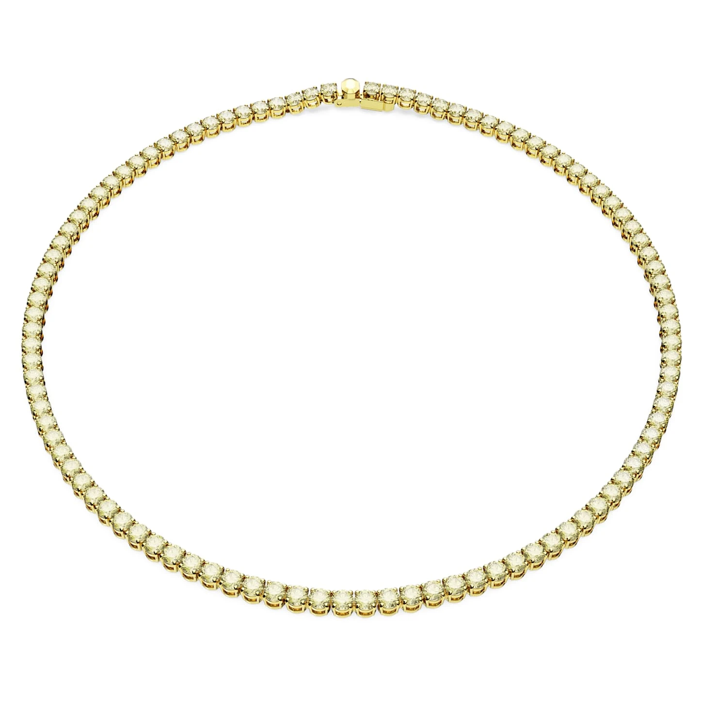Swarovski Matrix Tennis Necklace Round Cut, Small, Yellow, Gold-tone Plated 3 Swarovski Matrix Tennis Necklace Round Cut, Small, Yellow, Gold-tone Plated