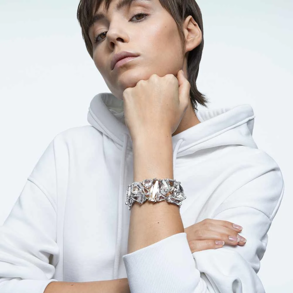 Swarovski Mesmera Bracelet Oversized Crystals, White, Rhodium Plated 7 Swarovski Mesmera Bracelet Oversized Crystals, White, Rhodium Plated - Image 5