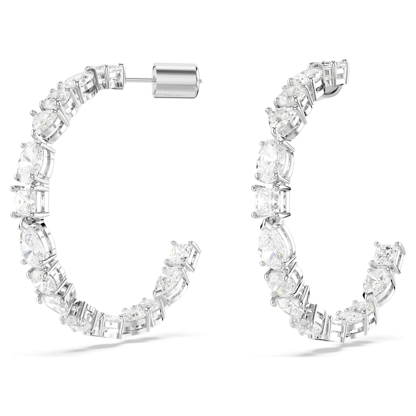 Swarovski Mesmera Hoop Earrings Mixed Cuts, White, Rhodium Plated 6 Swarovski Mesmera Hoop Earrings Mixed Cuts, White, Rhodium Plated - Image 4