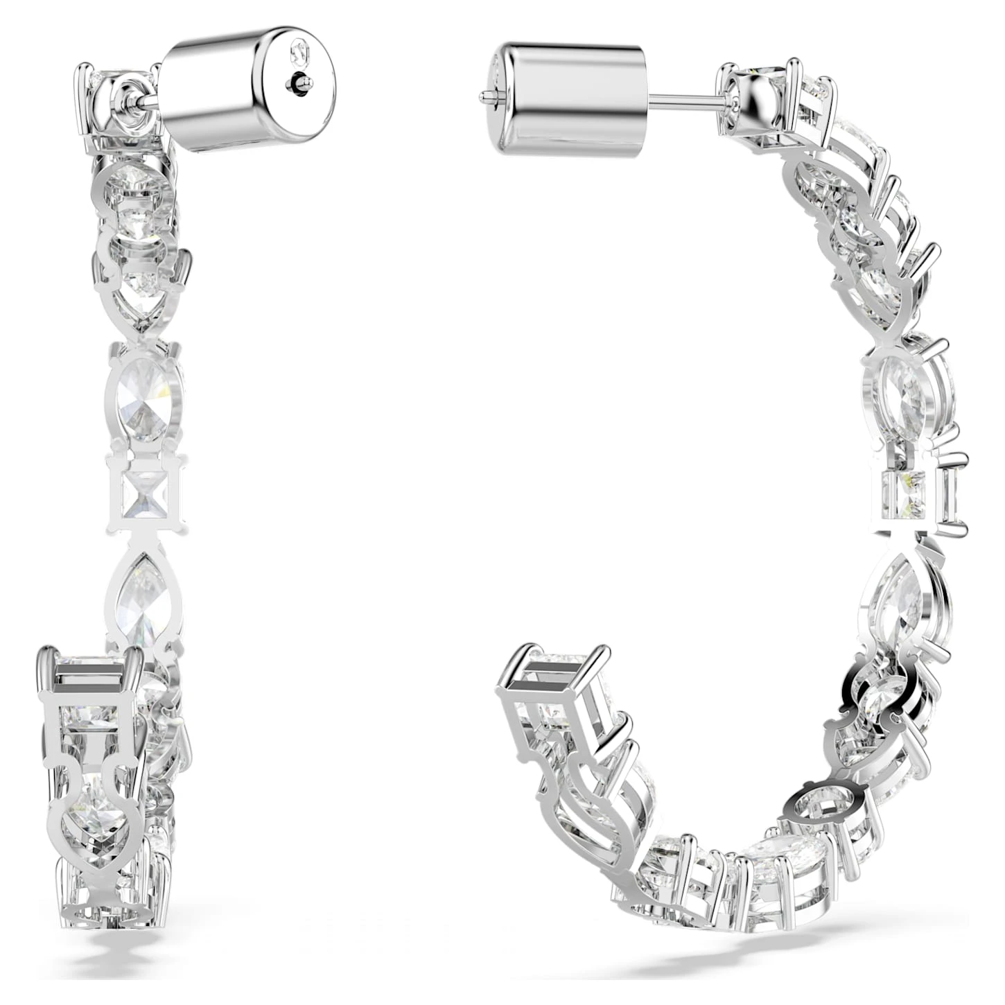 Swarovski Mesmera Hoop Earrings Mixed Cuts, White, Rhodium Plated 7 Swarovski Mesmera Hoop Earrings Mixed Cuts, White, Rhodium Plated - Image 5