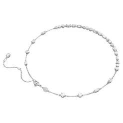 Swarovski Mesmera Necklace Mixed Cuts, Scattered Design, White, Rhodium Plated -Jewelry Store mesmera necklace mixed cuts scattered design white rhodium plated swarovski 5676989 4