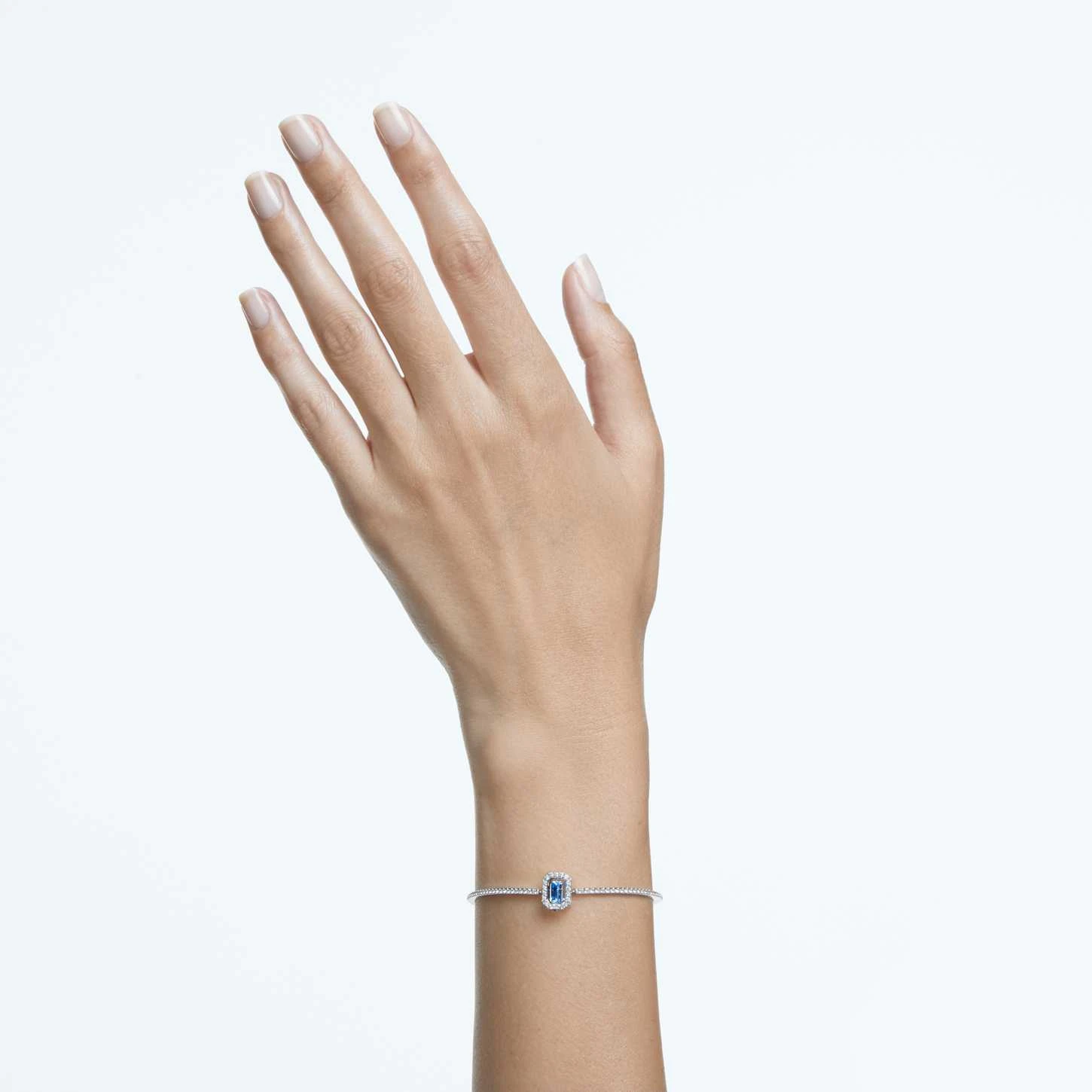 Swarovski Millenia Bangle Octagon Cut, Pavé, Blue, Rhodium Plated 3 Swarovski Millenia Bangle Octagon Cut, Pavé, Blue, Rhodium Plated