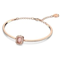 Swarovski Millenia Bangle Octagon Cut, Pavé, Pink, Rose Gold-tone Plated -Jewelry Store millenia bangle octagon cut pavC3A9 pink rose gold tone plated swarovski 5620555 2