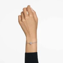 Swarovski Millenia Bangle Octagon Cut, Pavé, White, Rhodium Plated