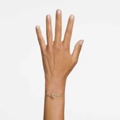 Swarovski Millenia Bangle Octagon Cut, Pavé, Yellow, Gold-tone Plated