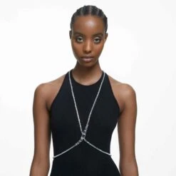 Swarovski Millenia Body Chain Square Cut, White, Rhodium Plated