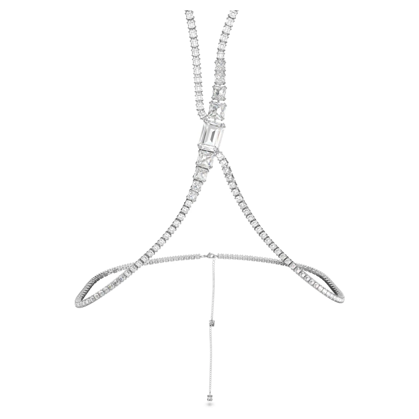 Swarovski Millenia Body Chain Square Cut, White, Rhodium Plated 8 Swarovski Millenia Body Chain Square Cut, White, Rhodium Plated - Image 6