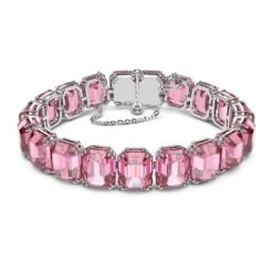 Swarovski Millenia Bracelet Octagon Cut, Pink, Rhodium Plated -Jewelry Store millenia bracelet octagon cut pink rhodium plated swarovski 5610363 1