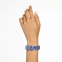 Swarovski Millenia Bracelet Oversized Crystals, Octagon Cut, Blue, Rhodium Plated