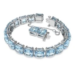 Swarovski Millenia Bracelet Square Cut, Medium, Blue, Rhodium Plated -Jewelry Store millenia bracelet square cut medium blue rhodium plated swarovski 5614924 2