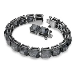 Swarovski Millenia Bracelet Square Cut, Medium, Gray, Ruthenium Plated -Jewelry Store millenia bracelet square cut medium gray ruthenium plated swarovski 5612682 2