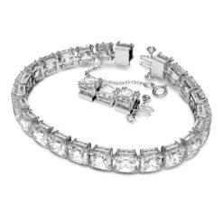 Swarovski Millenia Bracelet Square Cut, Small, White, Rhodium Plated -Jewelry Store millenia bracelet square cut small white rhodium plated swarovski 5599202 2
