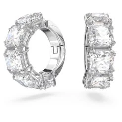 Swarovski Millenia Clip Earrings Square Cut, White, Rhodium Plated -Jewelry Store millenia clip earrings square cut white rhodium plated swarovski 5654557 1