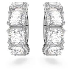 Swarovski Millenia Clip Earrings Square Cut, White, Rhodium Plated -Jewelry Store millenia clip earrings square cut white rhodium plated swarovski 5654557 2