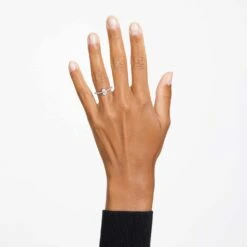 Swarovski Millenia Cocktail Ring Pear Cut, Pavé, White, Rhodium Plated