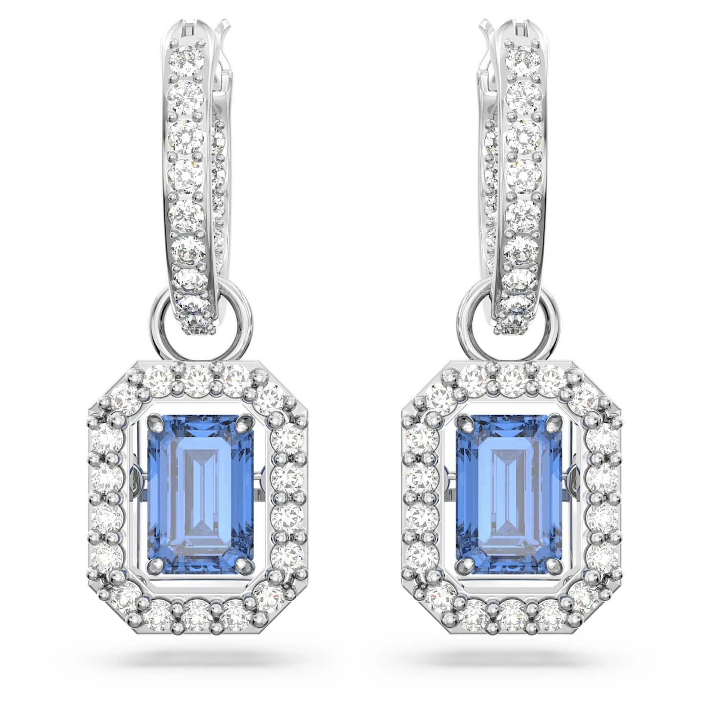 Swarovski Millenia Drop Earrings Octagon Cut, Blue, Rhodium Plated 5 Swarovski Millenia Drop Earrings Octagon Cut, Blue, Rhodium Plated - Image 3
