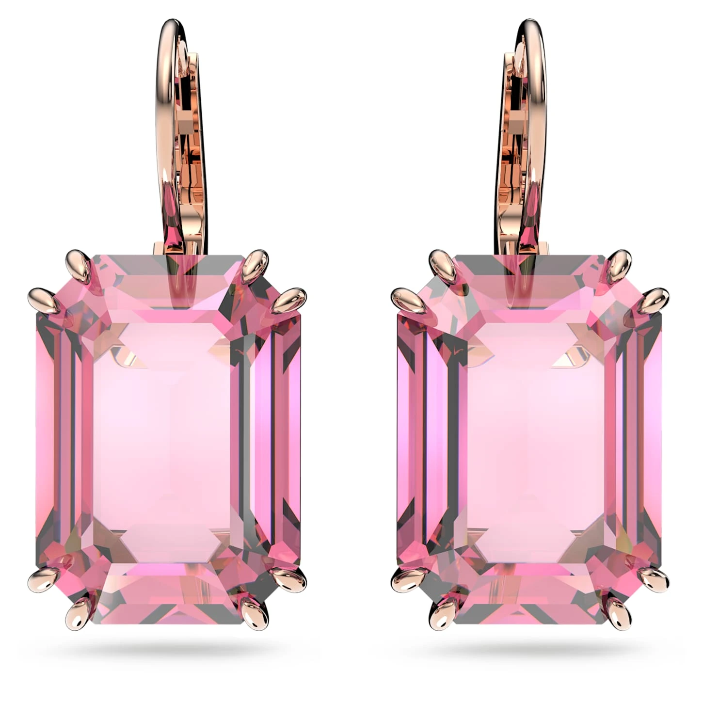 Swarovski Millenia Drop Earrings Octagon Cut, Pink, Rose Gold-tone Plated 4 Swarovski Millenia Drop Earrings Octagon Cut, Pink, Rose Gold-tone Plated - Image 2