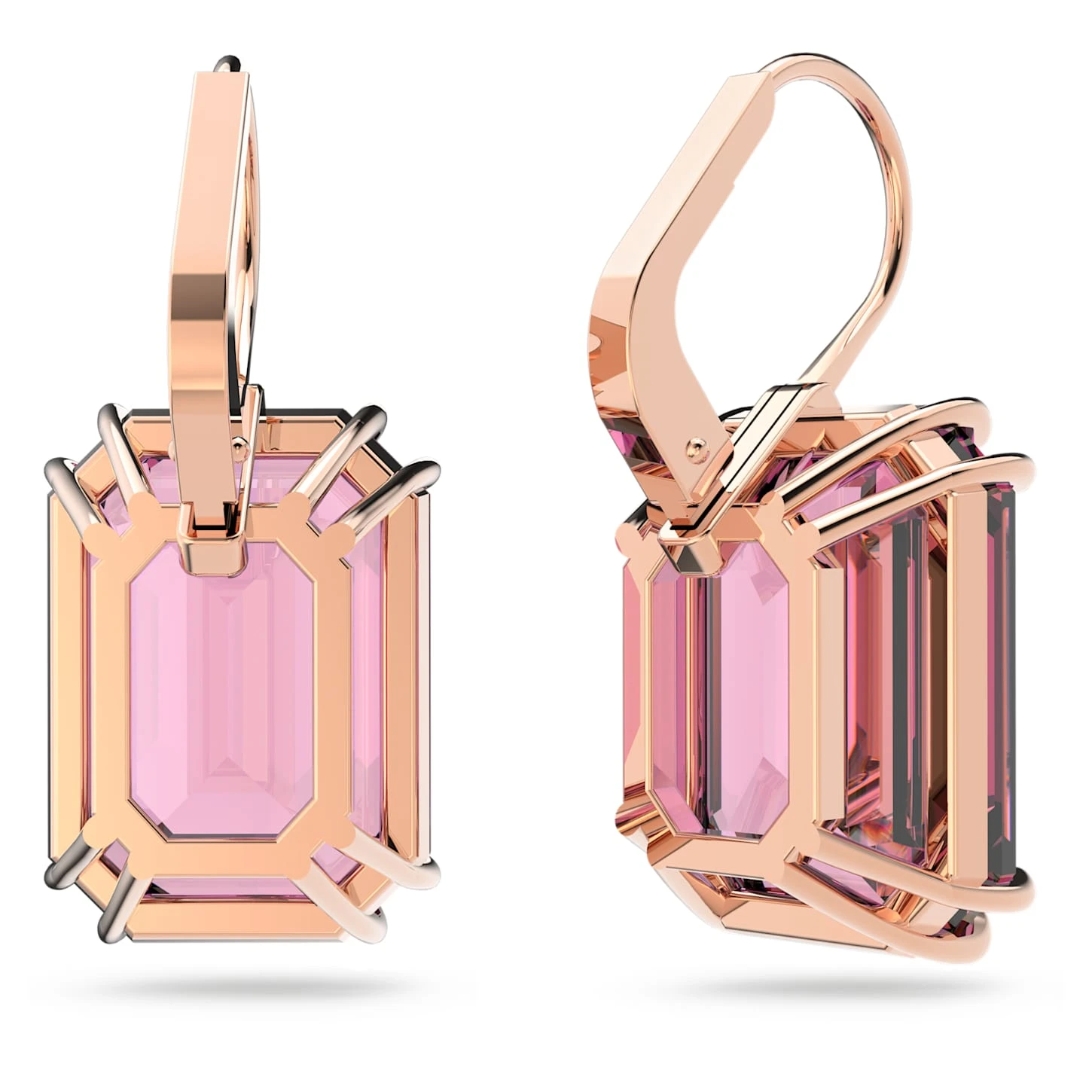 Swarovski Millenia Drop Earrings Octagon Cut, Pink, Rose Gold-tone Plated 7 Swarovski Millenia Drop Earrings Octagon Cut, Pink, Rose Gold-tone Plated - Image 5