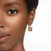 Swarovski Millenia Drop Earrings Square Cut, Brown, Gold-tone Plated -Jewelry Store millenia drop earrings square cut brown gold tone plated swarovski 5619494