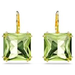 Swarovski Millenia Drop Earrings Square Cut, Green, Gold-tone Plated -Jewelry Store millenia drop earrings square cut green gold tone plated swarovski 5636564 4