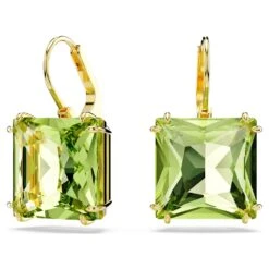 Swarovski Millenia Drop Earrings Square Cut, Green, Gold-tone Plated -Jewelry Store millenia drop earrings square cut green gold tone plated swarovski 5636564 5