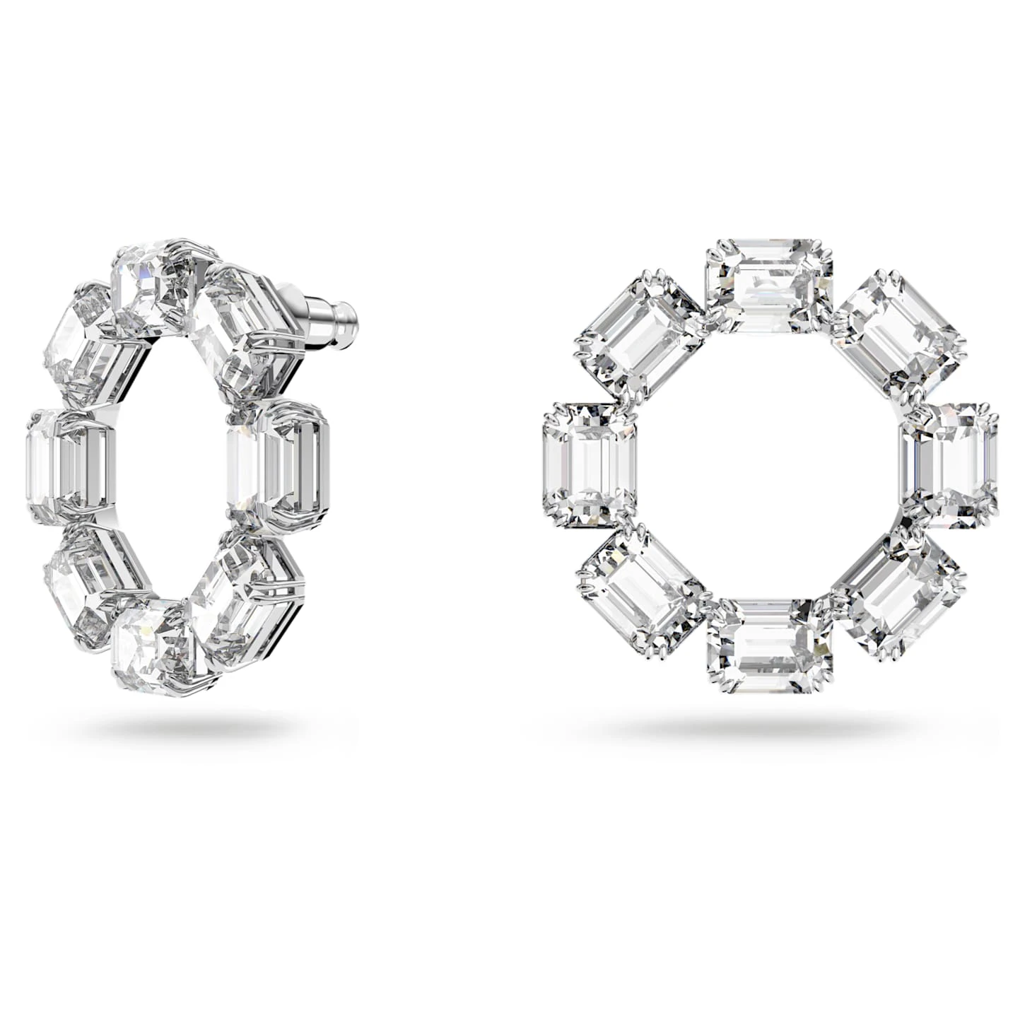 Swarovski Millenia Hoop Earrings Octagon Cut, White, Rhodium Plated 5 Swarovski Millenia Hoop Earrings Octagon Cut, White, Rhodium Plated - Image 3