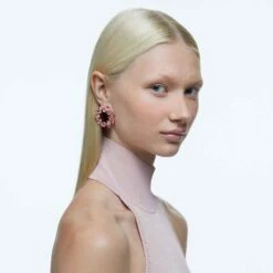 Swarovski Millenia Hoop Earrings Pear Cut, Pink, Rose Gold-tone Plated -Jewelry Store millenia hoop earrings pear cut pink rose gold tone plated swarovski 5614932 4