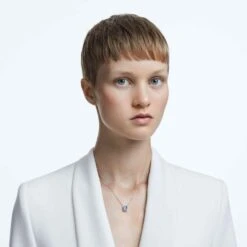 Swarovski Millenia Necklace Octagon Cut, Blue, Rhodium Plated