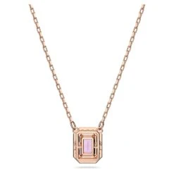 Swarovski Millenia Necklace Octagon Cut, Purple, Rose Gold-tone Plated -Jewelry Store millenia necklace octagon cut purple rose gold tone plated swarovski 5640291 3