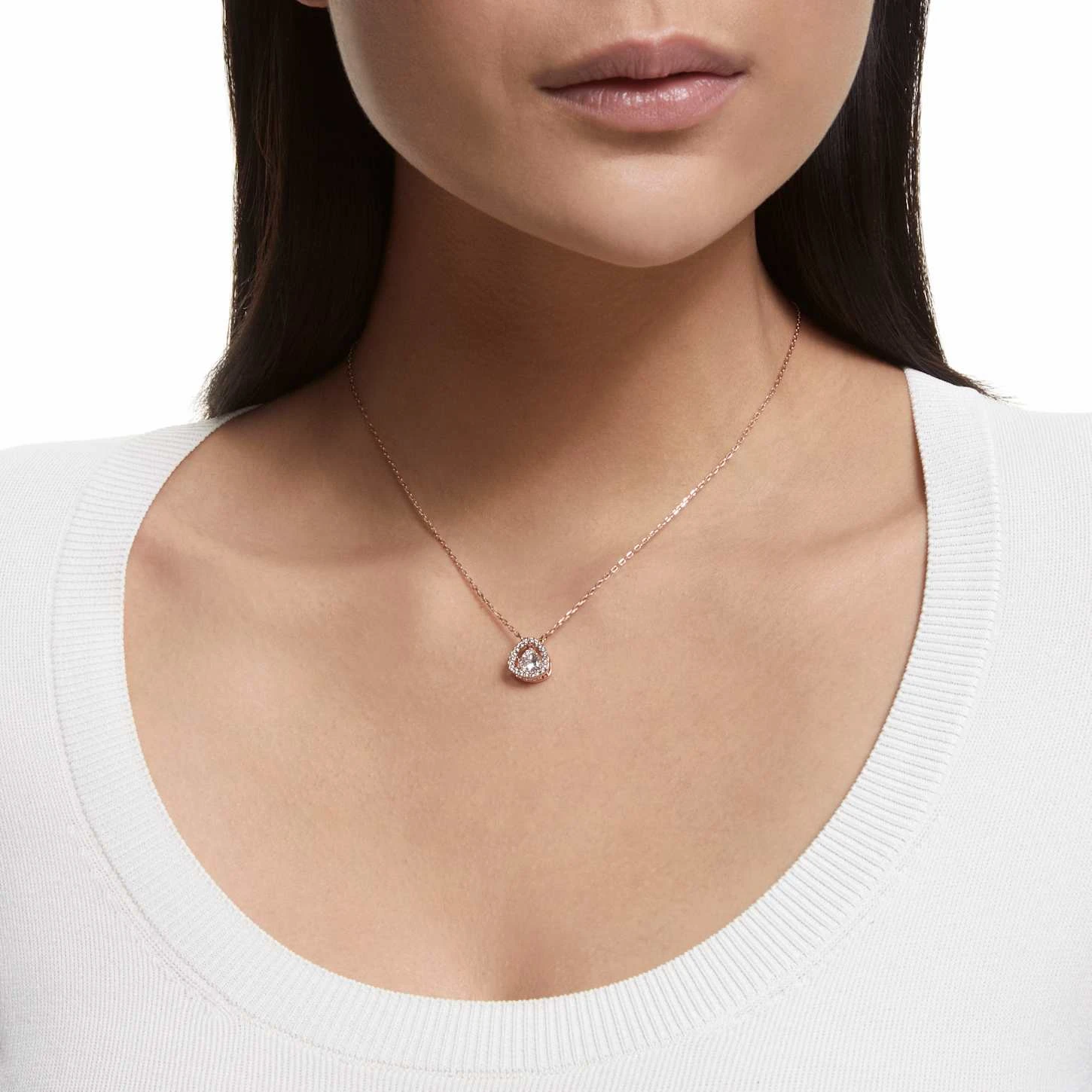 Swarovski Millenia Necklace Trilliant Cut, White, Rose Gold-tone Plated 3 Swarovski Millenia Necklace Trilliant Cut, White, Rose Gold-tone Plated