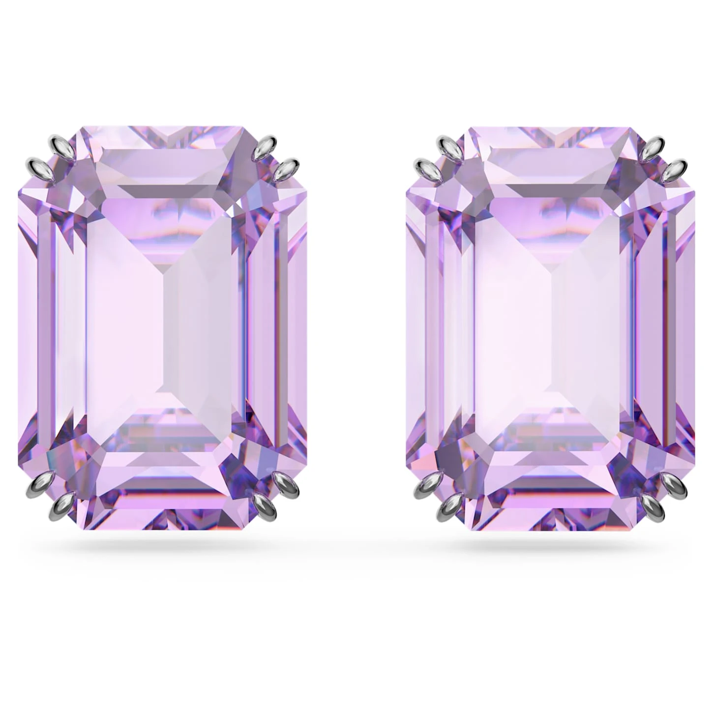 Swarovski Millenia Stud Earrings Octagon Cut, Purple, Rhodium Plated 4 Swarovski Millenia Stud Earrings Octagon Cut, Purple, Rhodium Plated - Image 2