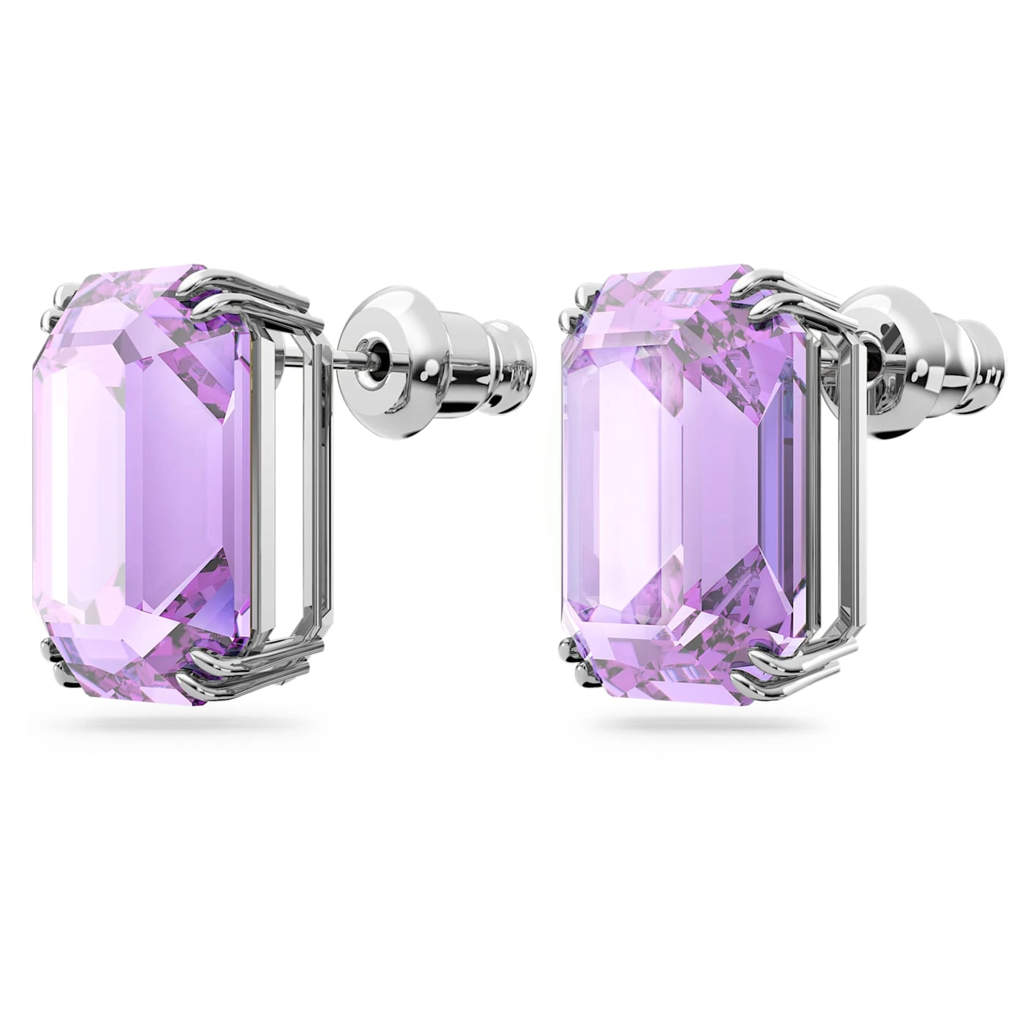 Swarovski Millenia Stud Earrings Octagon Cut, Purple, Rhodium Plated 6 Swarovski Millenia Stud Earrings Octagon Cut, Purple, Rhodium Plated - Image 4