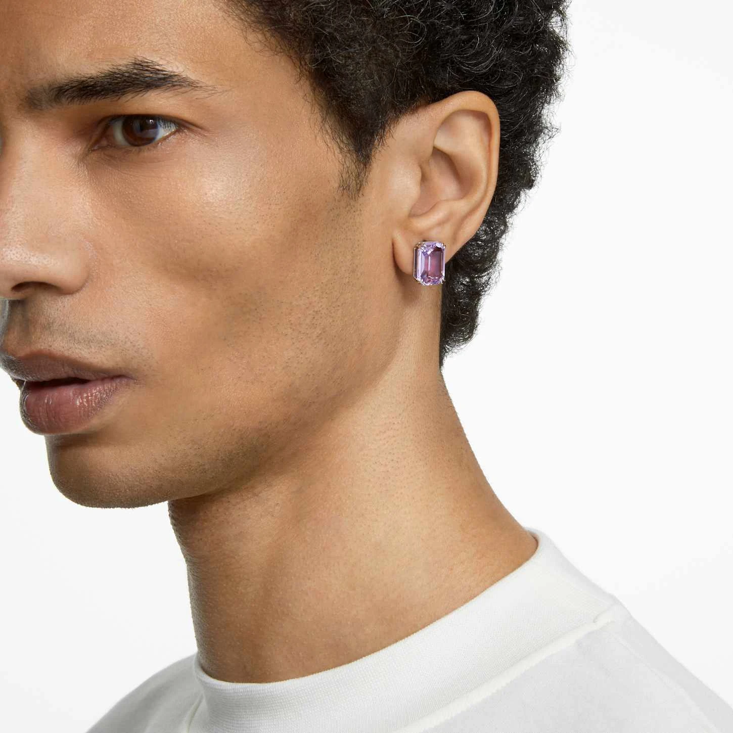 Swarovski Millenia Stud Earrings Octagon Cut, Purple, Rhodium Plated 8 Swarovski Millenia Stud Earrings Octagon Cut, Purple, Rhodium Plated - Image 6