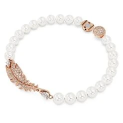 Swarovski Nice Bracelet Feather, White, Rose Gold-tone Plated -Jewelry Store nice bracelet feather white rose gold tone plated swarovski 5663480 2