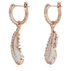 Swarovski Nice Drop Earrings Feather, White, Rose Gold-tone Plated -Jewelry Store nice drop earrings feather white rose gold tone plated swarovski 5663486 3