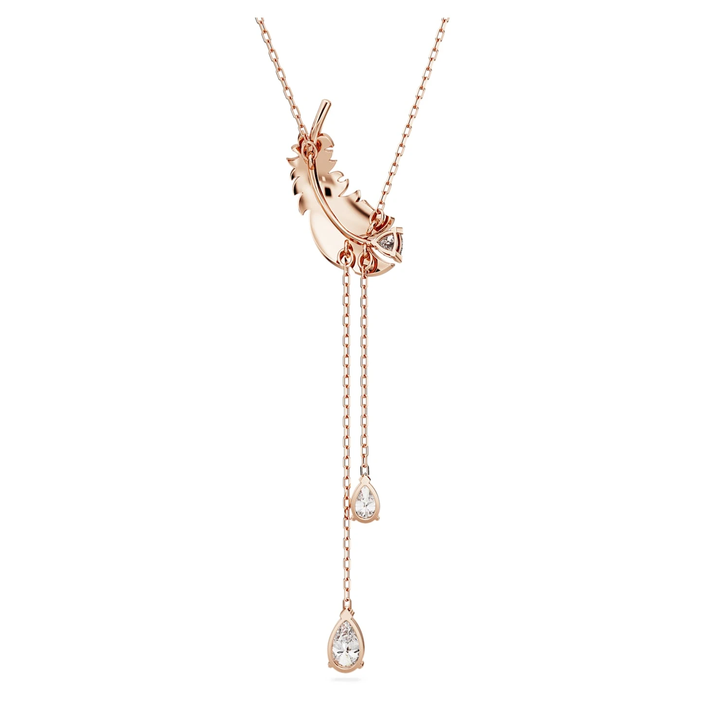 Swarovski Nice Y Pendant Feather, White, Rose Gold-tone Plated 7 Swarovski Nice Y Pendant Feather, White, Rose Gold-tone Plated - Image 5