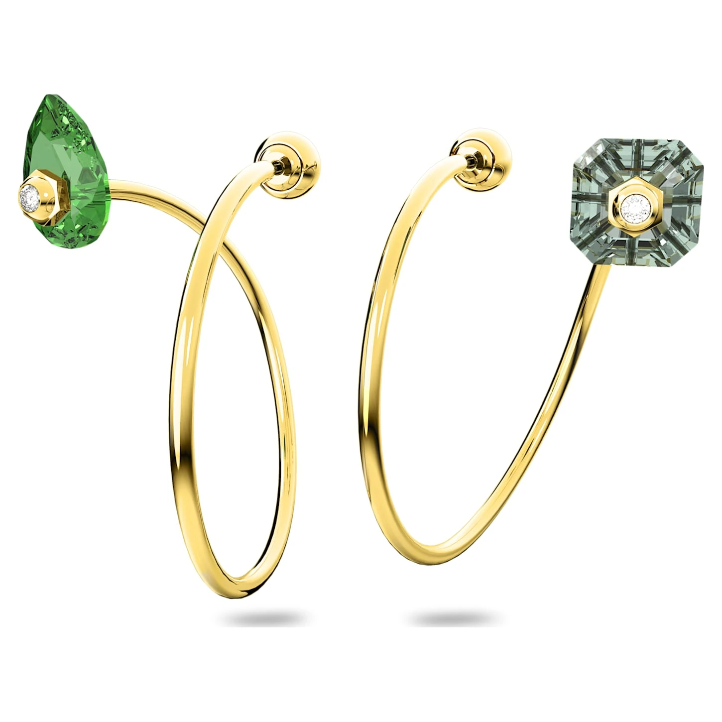 Swarovski Numina Drop Earrings Asymmetrical Design, Mixed Cuts, Long, Multicolored, Gold-tone Plated 7 Swarovski Numina Drop Earrings Asymmetrical Design, Mixed Cuts, Long, Multicolored, Gold-tone Plated - Image 5