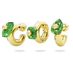 Swarovski Numina Hoop Earrings Set (3), Mixed Cuts, Green, Gold-tone Plated -Jewelry Store numina hoop earrings set 28329 mixed cuts green gold tone plated swarovski 5633781 2