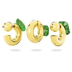 Swarovski Numina Hoop Earrings Set (3), Mixed Cuts, Green, Gold-tone Plated -Jewelry Store numina hoop earrings set 28329 mixed cuts green gold tone plated swarovski 5633781 3