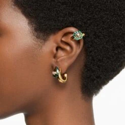 Swarovski Numina Hoop Earrings Set (3), Mixed Cuts, Green, Gold-tone Plated -Jewelry Store numina hoop earrings set 28329 mixed cuts green gold tone plated swarovski 5633781 4