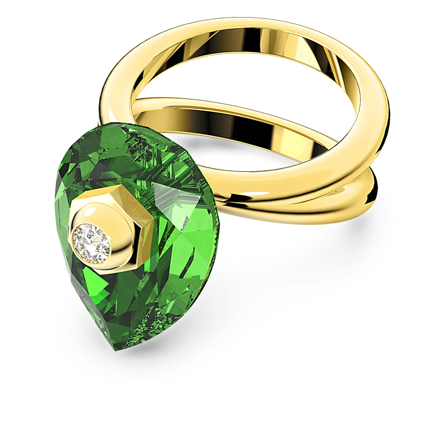 Swarovski Numina Ring Pear Cut, Green, Gold-tone Plated 4 Swarovski Numina Ring Pear Cut, Green, Gold-tone Plated - Image 2