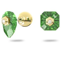 Swarovski Numina Stud Earrings Asymmetrical Design, Mixed Cuts, Green, Gold-tone Plated -Jewelry Store numina stud earrings asymmetrical design mixed cuts green gold tone plated swarovski 5615529 2
