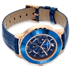 Swarovski Octea Lux Chrono Watch Swiss Made, Leather Strap, Blue, Rose Gold-tone Finish 10 Swarovski Octea Lux Chrono Watch Swiss Made, Leather Strap, Blue, Rose Gold-tone Finish -Jewelry Store octea lux chrono watch swiss made leather strap blue rose gold tone finish swarovski 5563480 3