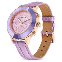 Swarovski Octea Lux Chrono Watch Swiss Made, Leather Strap, Purple, Rose Gold-tone Finish 11 Swarovski Octea Lux Chrono Watch Swiss Made, Leather Strap, Purple, Rose Gold-tone Finish -Jewelry Store octea lux chrono watch swiss made leather strap purple rose gold tone finish swarovski 5632263 2