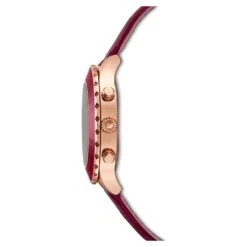 Swarovski Octea Lux Chrono Watch Swiss Made, Leather Strap, Red, Rose Gold-tone Finish -Jewelry Store octea lux chrono watch swiss made leather strap red rose gold tone finish swarovski 5547642 2
