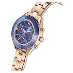 Swarovski Octea Lux Sport Watch Swiss Made, Metal Bracelet, Blue, Champagne Gold-tone Finish -Jewelry Store octea lux sport watch swiss made metal bracelet blue champagne gold tone finish swarovski 5632481 4