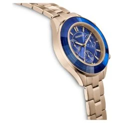 Swarovski Octea Lux Sport Watch Swiss Made, Metal Bracelet, Blue, Champagne Gold-tone Finish -Jewelry Store octea lux sport watch swiss made metal bracelet blue champagne gold tone finish swarovski 5632481 5