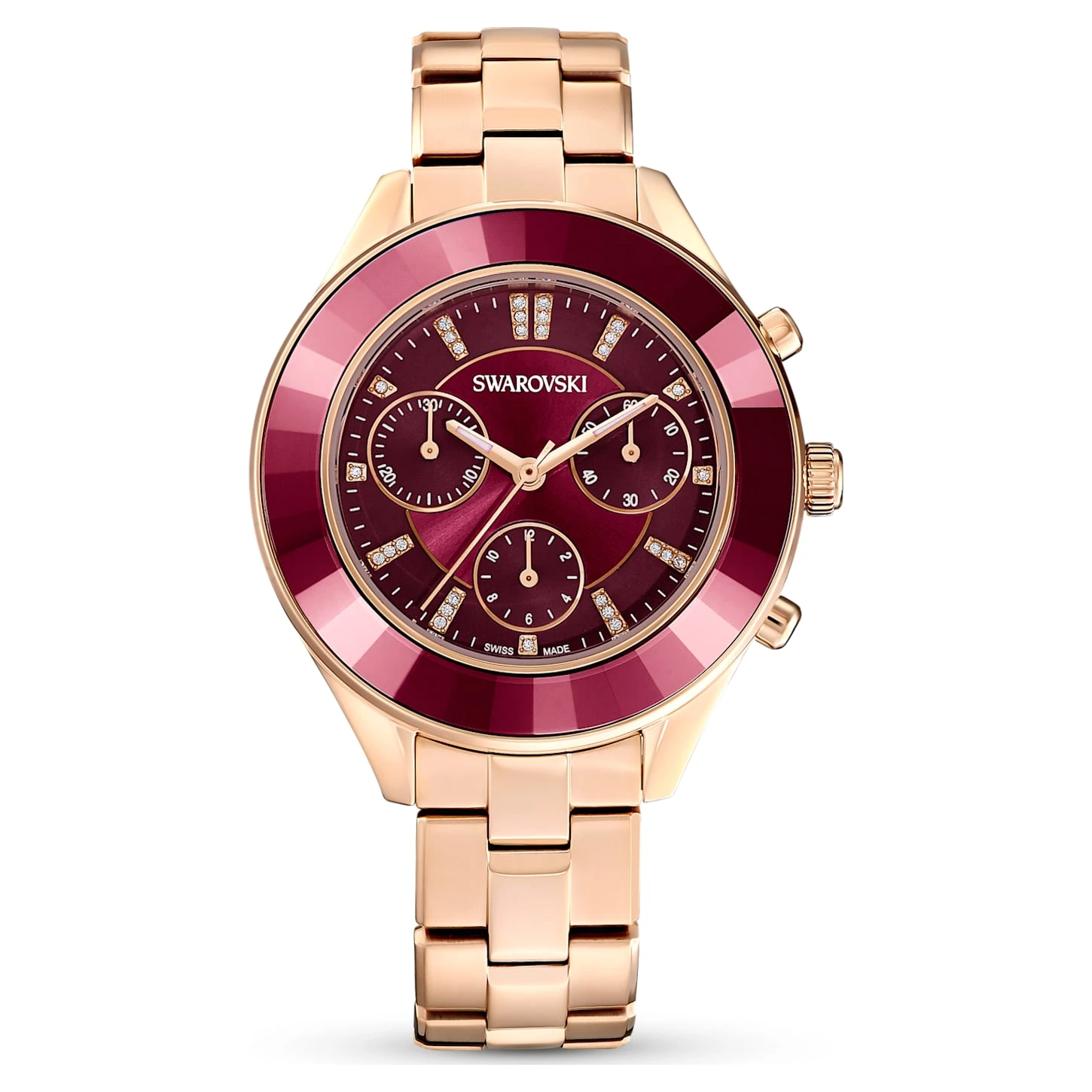 Swarovski Octea Lux Sport Watch Swiss Made, Metal Bracelet, Red, Rose Gold-tone Finish 4 Swarovski Octea Lux Sport Watch Swiss Made, Metal Bracelet, Red, Rose Gold-tone Finish - Image 2